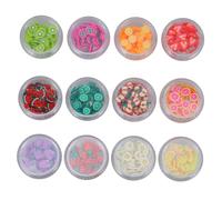 WRITWAA 12 Boîtes Stickers Argile Polymère pour Colorées Décorations Diy pour Art Ongles Slices de Fruits Céramique Accessoires Créatifs