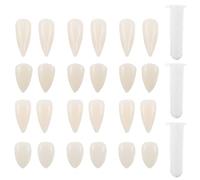 WRITWAA 12 paires de dents de vampire : fausses avec pastilles dentaires pour accessoires de cosplay, accessoires de fête d'Halloween, de mascarade de zombie, dentiers, maquillage