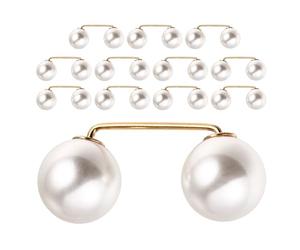 WRITWAA 12 Pièces Accessoire pour Femme Blanc en Alliage Bouton Imitateur, Ajusteur de Taille sans Couture pour Pantalon et Jean, Design Élégant et Polyvalent