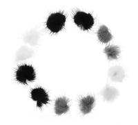 WRITWAA 12 Pièces Accessoires de décoration d'ongles pompons accessoire de décoration d'ongles duveteux pompon moelleux accessoire de bricolage manucure en peluche à ongles