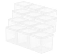 WRITWAA 12 Pièces Boîte Scellée Transparente Boîtes D'emballage De Bonbons Coffret à Bijoux Avec Couvercles Petites Boîtes Claires Contenant Carré De Perles Acrylique