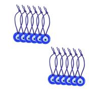 WRITWAA 12 Pièces Décorations Murales Verre Œil Turc Bleu Suspendu avec Corde Protection le Mauvais Œil pour Maison et Cadeau