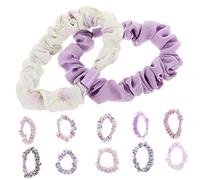 WRITWAA 12 Pièces Lignes de cheveux pour filles Titulaires dame queue de cheval élastiques à cheveux pour enfants bandeaux élastiques pour filles caoutchouc Violet,mauve