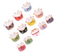 WRITWAA 12 pièces Lot de Perles Céramiques Délicates Chat pour DIY Bijoux Accessoires Personnalisés Surface Lisse Matériaux Durables pour Bracelets et Créations Artisanales