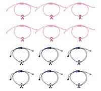 WRITWAA 12pièces Lot de Bracelets Ajustables Corde Tressée Bijoux de Sensibilisation pour Femmes avec Messages Inspirants Bracelets Tressés Unisexes