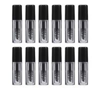WRITWAA 12pièces Lot de Mini Tubes de Mascara Vides Flacons Transparents avec Brosses pour Maquillage DIY et Cosmétique Personnalisé
