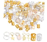WRITWAA 140 Pièces Accessoires Pour Cheveux Bandes à Cheveux Tresser Coiffures Tresses Bijoux De Cheveux Pour Filles Charmes De Tresse Poignets Tressés Bijoux De Tresse Alliage D'aluminium