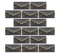 WRITWAA 15 Pièces Ensemble D'enveloppes Noires pour Invitations de Mariage Rabat en V, Papier Élégant à Surface Lisse, pour Occasions Polyvalentes et Cartes D'invitation