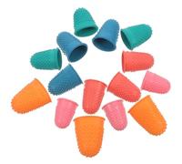 WRITWAA 15 Protège-Doigts en Caoutchouc Réutilisables Coussinets Ergonomiques pour Bouts de Doigts Lot de 15 Pièces Multicolores pour Compter Écrire Trier Colle Chaude et Jeux