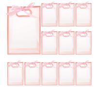 WRITWAA 15pièces Sachets Cadeaux Transparents Rose Réutilisables Pour Mariage Anniversaire Et Fête Légers Et Protecteurs