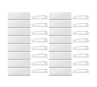 WRITWAA 16 Étiquettes Nominatives Vierges avec Épingle de Sûreté, Badges Nominatifs Personnalisables avec Coins Arrondis, Format Compact Léger pour Bureau et École, Kit 16 Pièces