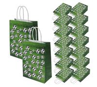 WRITWAA 16 Pièces en papier kraft football sportif faire la fête fete anniversaire pochette sport sachet en papier d'emballage de fête pour