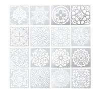 WRITWAA 16 Pièces Pochoir Réutilisable pour Dessin, Modèle de Mandala | Feutres et Crayons de Couleur, Enseignants, Crayon, pour Garçon Fille, Compatible Stylo Bille, Loisirs Créatifs