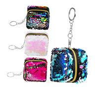 WRITWAA 16pièces Porte-Monnaie Sequins Réversibles Colorées avec Fermeture Éclair Pratique pour Les Petites Affaires pour Sorties