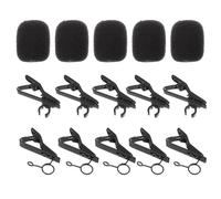 WRITWAA 18 Pcs Kit de Clips Miniatures pour Microphone avec Housses en Mousse Noire et Pinces Métalliques Faciles à Fixer, Réduit les Interférences du Vent pour Micro Professionnel