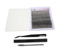 WRITWAA 1ensembles Kit De Cils Diy Avec Dissolvant De Colle Pince Incurvée Peignes Et Brosse Pour Auto-application Cils Individuels Et Grappes