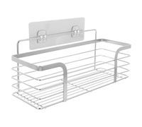 WRITWAA 1pièce Étagère Murale sans Percage Inoxydable pour Salle de Bain Cuisine avec Filet Égouttement et Garde-Fou Élevé Argent