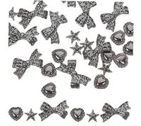 WRITWAA 2 Ensembles Accessoires Pour Les Ongles Décoration Vintage Decoration Ongle Nail Clous Uv Artisanat D'art D'ongle Décor En Alliage Pour L'artisanat Foret Plat Silver 30 Pièces * 2