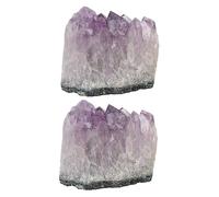 WRITWAA 2 ensembles Améthyste Pierre Brute Bloc Cristaux Améthyste Profonde Quartz Améthyste Naturelle Pierres Précieuses Naturelles Décoration De La Maison Ornements De 2 pièces * 2