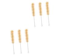 WRITWAA 2 Ensembles Brosse À Poils Réutilisable Nettoyage Mousse Tubes Enfant Bouteille Petit Goupillon Brosse Pour Tube À Essai Goupillon Étroit Acier Inoxydable 3 Pièces * 2