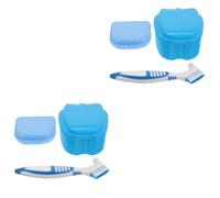 WRITWAA 2 Ensembles Coffret prothese affaire de ménage titulaire de la prothèse faux conteneur accessoire de dentier cas de protège-dents pour Plastique