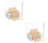 WRITWAA 2 Ensembles De Nettoyage Coton-tige Précis Clou Bonjour Cérumen Des Bâtons but Outils De Nettoyage De Clavier Cotons-tiges Bâtons De Coton Bois Khaki 500 Pièces * 2