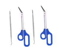 WRITWAA 2 Ensembles Ensemble de ciseaux d'ongle outils manucure kit pédicure pour ongle à coupe- à long manche coupe- longs Acier inoxydable Blue