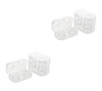 WRITWAA 2 Ensembles Étui À Lentilles De Cas Support De Stockage Porte-Objectif Portable Organisateur De Lentilles Cosmétiques Fournitures De Lentilles De 4 Pièces * 2