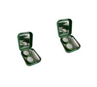 WRITWAA 2 Ensembles Lentilles De Contact De Couleur Casse De Stockage De L'objectif Étui des Lunettes De Voyage Étui pour Nettoyeur De Lentilles Cas D'objectif Plastique Vert