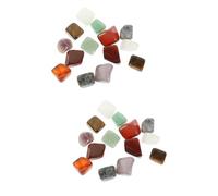 WRITWAA 2 ensembles Pierre De En Cristal Pierres Résistantes À L'Usure Pierre De Couleur Irrégulière Perles De Forme Galet Équilibrage Des Chakras Pierre 14 pièces * 2