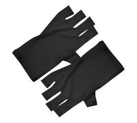 WRITWAA 2 Gants UV Courts sans Doigts pour Manucure Gel Protection Accessoires Nail Art pour Techniciennes Lot de Noirs