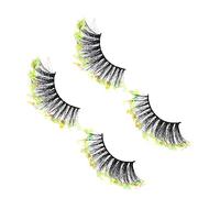 WRITWAA 2 Paires De Faux Cils 3D À Paillettes Accessoires Pour Les Yeux Bandes De Cils Vaporeuses Cils Naturels D'Halloween Faux Cils Duveteux À Paillettes Extensions De Cils En