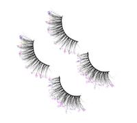 WRITWAA 2 Paires De Faux Cils Faux Cils Œil De Chat Paillettes Extensions De Faux Cils Faux Cils Maquillage Paillettes Cils Épais Bandes Duveteuses Faux Cils Naturels Animaux De