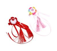 WRITWAA 2 Paires Love Flower Hairpin décoratif agrafe en forme de pince à cheveux floral épingle à cheveux de style chinois épingle à cheveux gland Clips de cheveux glands en tissu