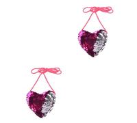 WRITWAA 2 Pièces à Main à Bandoulière à Main Petite Fille Porte-Monnaie pour Enfants à Main en Forme De Coeur à Main Cion pour Enfants Sacs à Bandoulière Mini Portefeuille