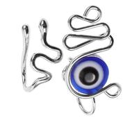 WRITWAA 2 Pièces Anneaux de Nez Non Percés Inoxydable avec Pendentif Œil Démon et Serpent Bijoux Nez Stylés Clip Confortables Accessoires Mode Sans Perçage