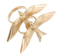 WRITWAA 2 Pièces Anneaux Paix Ajustables Acier Inoxydable Bagues Oiseaux Ouvertes Personnalisées pour Femmes Bijoux Vintage à Ailes Volantes Cadeau Anniversaire et Mode Quotidienne