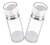 WRITWAA 2 Pièces Appuyez sur la bouteille de lotion vide contenant rechargeable de voyage flacons pompe à lotion sans air bouteille plastique bouteille en plastique flacon pompe de voyage