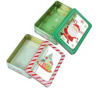 WRITWAA 2 Pièces Boîte à Bonbons Boîtes de Rangement pour Biscuits Bocaux de Noël Rectangulaires Cadeaux pour Biscuits et Bonbons