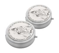 WRITWAA 2 pièces Boîte de Rangement Chapelet Catholique Compacte Alliage de Zinc Coffret Mini Bijou Portable pour Communion et Souvenirs Religieux Organisateur Pratique pour Chapelet et