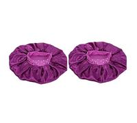 WRITWAA 2 Pièces bonnet de nuit imitation soie enfants réutilisable bonnet de bain bonnets de bain imperméables chapeaux de bain pour dame polyester Violet,mauve