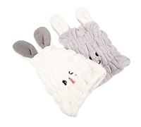 WRITWAA 2 Pièces bonnet de pour enfants serviettes de bain enfants frizzies mignonette enveloppe de serviette à cheveux chapeau de cheveux de serviette pour les molleton