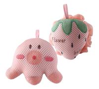 WRITWAA 2 Pièces boule de bain fleur de bain Bonjour des balles enfants corps accessoires de bain Boules de bain pour les adolescents Coton pe rempli de polyester