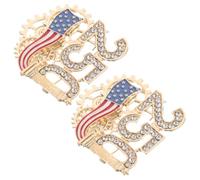 WRITWAA 2 Pièces Broche Commémorative Américaine 250 Ans Drapeau en Alliage Or, Cristaux Étincelants, Design Historique Arrondi, pour Événements Patriotiques Usa