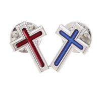 WRITWAA 2 Pièces Broche Croix Épingle Costume Décorative pour Cérémonie Religieuse Eucharistie Baptême