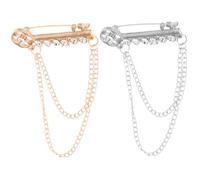 WRITWAA 2 Pièces Broche de Sécurité Design Multi Chaînes et Franges Épingle Décorative pour Costume de Mariage et Tuxedo