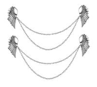 WRITWAA 2 pièces Broche Épingle Ailes Ange Argenté Rétro Lot de Décoration Élégante pour Col de Chemise et Costume Accessoire Unisexe et Cadeau Raffinée
