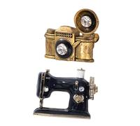 WRITWAA 2 Pièces Broches Femme Vintage Caméra et Platine Vinyle pour Décoration Vestimentaire Rétro