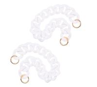 WRITWAA 2 Pièces Chaîne de Paquet à Main Blanche pour Paquet Tote et Épaule, Apparence, Facile à Installer, Matériau Plastique et Métal, pour Toutes Occasions
