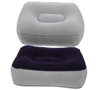 WRITWAA 2 Pièces Coussin Gonflable pour PVC Floqué Repose-Jambes Surélevé Confortable Tabouret Gonflable Portable pour Voyage Extérieur Pack de Gris Bleu Gris